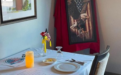 Melissa Regan did a fallen soldier table at Dolan creek Senior Living in honor of Memorial to remember those lost in our wars.
